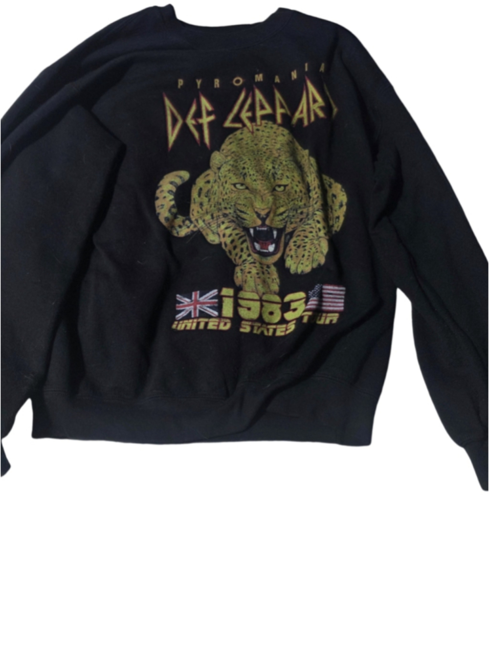 Men's Def Leppard Pyromania 1983 Tour Sweatshirt Black Size M